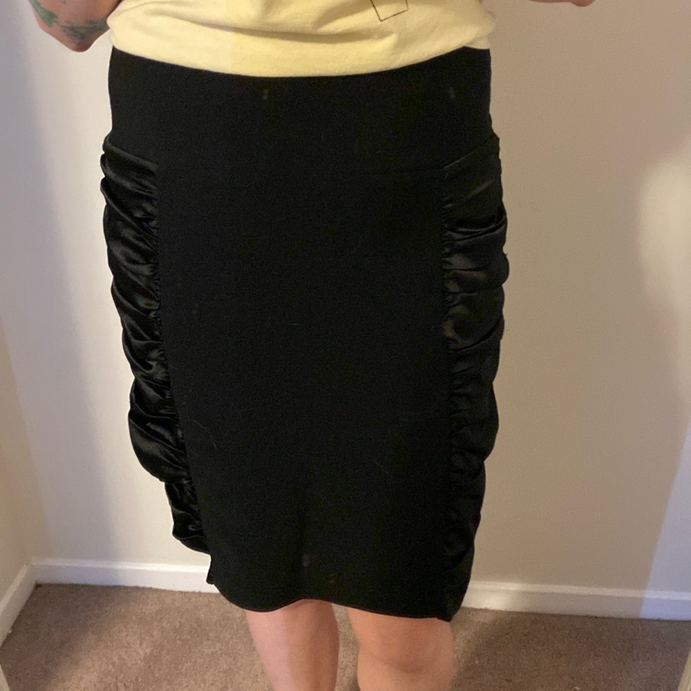 *3 for $10* Women's Black Pencil Skirt with Silk Roushing